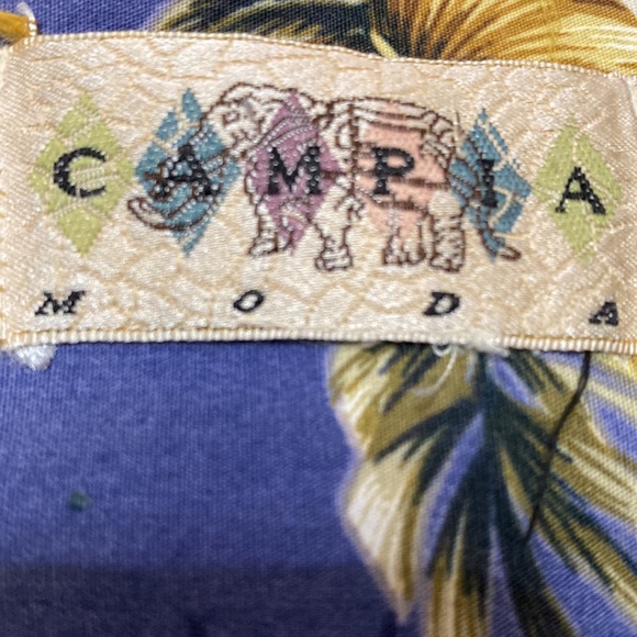 Vintage Campia Moda Hawaiian 100% Cotton Short Sleeve Botanical Shirt XL - Picture 3 of 6